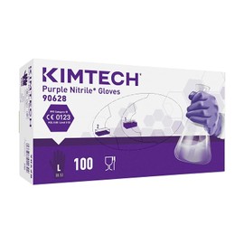 Kimtech Purple Nitrile Disposable Protective Gloves, Latex and Powder Free for Heavy Duty protection Against Chemicals and Virus's, Box of 100, Large