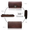Women's Wallet Large Capacity Ladies Real Leather Clutch (Coffee)
