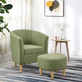 Modern Soft Accent Chair with Ottoman Living Room Armchair U-shaped Lazy Sofa