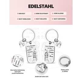 Goldziples Pack of 2 Key Chains Best Friend Gifts, Sister Keyring with Heart Engraving, Girlfriend Gift Ideas, Birthday Gift for Girlfriend, Friendship Gifts, silver