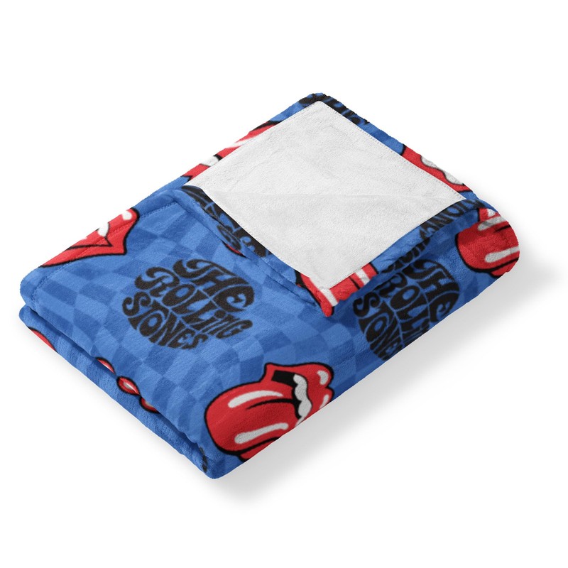 Northwest The Rolling Stones Psychedelic Check Throw Blanket, Oversized Rock
