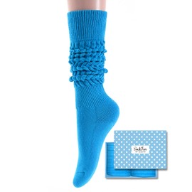 sockfun Novelty Slouch Socks Women - Slouchy Scrunch Blue Socks Women 80S 90S Gifts
