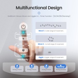Meatanty 3 en 1 Mouse Jiggler USB Mouse Mover con temporizador, selección de modo separado y botón de encendido/apagado, agitador de mouse compatible con múltiples pistas, sin conductor y Plug & Play