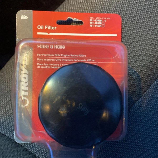 Troy-Bilt OEM Oil Filter 951-12690 751-12690 751-1150 Black, OHV 420cc