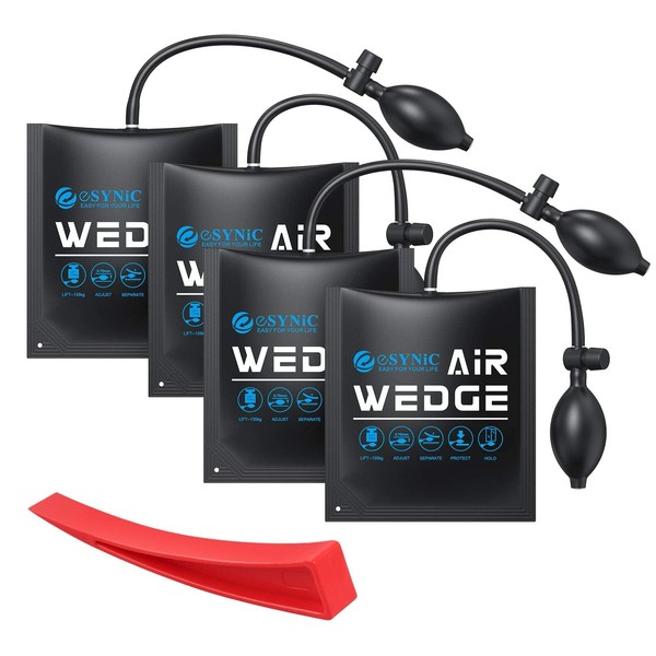 eSynic Pack of 4 Mounting Cushions, Air Wedge Pump, Window