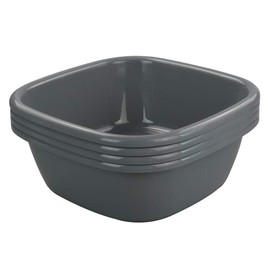 DynkoNA 4 Grey 8 Quart Wash Basins, Small Plastic Tub