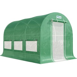 Quictent Greenhouse for Outdoors (QUIC-Install), Fast Setup 20-MIN Tool Free Install Walk-in Galvanized Green House, 6 Screen Window 1 Zipper Screen Door,12x6.6x6.6FT, Green