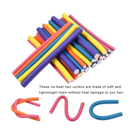 30 Pieces 9.45 Inch Flexible Hair Curling Rods Soft Foam Hair Curlers Rollers No Heat Bendable Curling Rods for Short Medium Long Hair (5 Colors)
