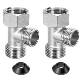 EEEKit T Adapter for Bidet, 7/8" x 7/8" x 3/8" T Valve Adapter, 3 Way Tee Connector Bidet for Shower Head Diverter Sprayer Faucet