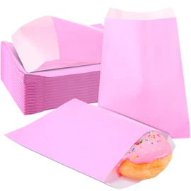 Epakh 500 Pcs Grease Resistant Paper Treat Bags 5. 12 x 7. 09 Inches Paper Cookie Sleeves Bags Glassine Semi Transparent Flat Bakery Sleeves Envelopes for Bakery Candies Chocolate Hand Pie(Pink)