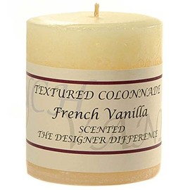 Pack of 2, Textured 3" x 3" Pillar Candles French Vanilla for Weddings, Home & Event Decoration, Relaxation, Made in US
