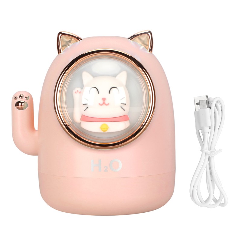 Humidifier Aroma Diffuser Cat Shape 400ml Capacity Timing Humidifier Home