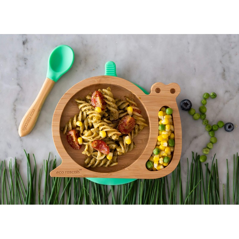 eco rascals Natural Bamboo Baby Infant Snail Suction Cup Two