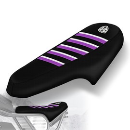 MCHMFG Ribbed Ebike Seat Cover Compatible with Ridstar Q20 Electric Bike Non-Slip Waterproof Anti-UV Protect Seat Cushion (Purple White)