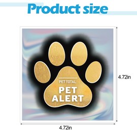 Marspark 20 Pcs Pet Alert Sticker Laser Pet Fire Rescue Sticker Pets Alert Safety Sign 4.72 x 4.72 Inch in Case of Fire or Emergency Please Rescue Our Pets Front Door Window Alarm