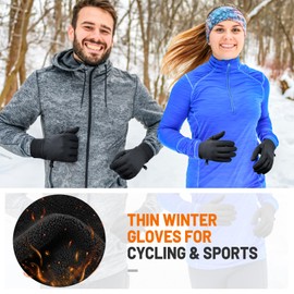 AOPREL Winter Gloves Men Women Windproof Touchscreen Gloves with Liner Thermal,Running Gloves for Cycling Driving Daily Work