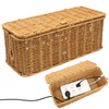MIUUIPI Handmade Cable Box, Rattan Cable Management Box, Under Desk