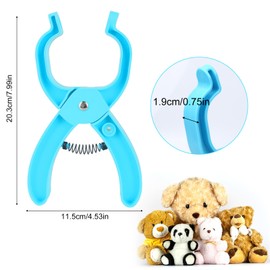 Gosknor Safety Eye Tool for Crocheting, Safety Eye Snapper Pliers Auxiliary Tool with 60pcs 12-30mm Doll Puppet Bear Eyes for Amigurumi Crochet & Stuffed Animal Making Supplies DIY Craft (Blue)