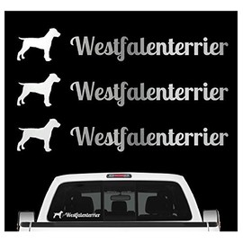 siviwonder Westfalterrier Sticker Set of 3 Dog Stickers Dog Motif Dog Foil Colour Silver Size 10 cm