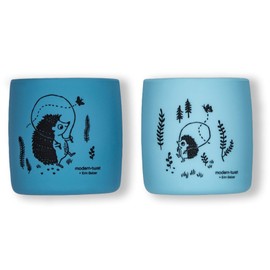 Moderno-Twist - Juego de 2 vasos para bebé, Azul, 2.5" x 3", 1