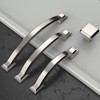 Amerdeco 10 Pack Brushed Satin Nickel Cabinet Pulls 4 Inch(102mm)