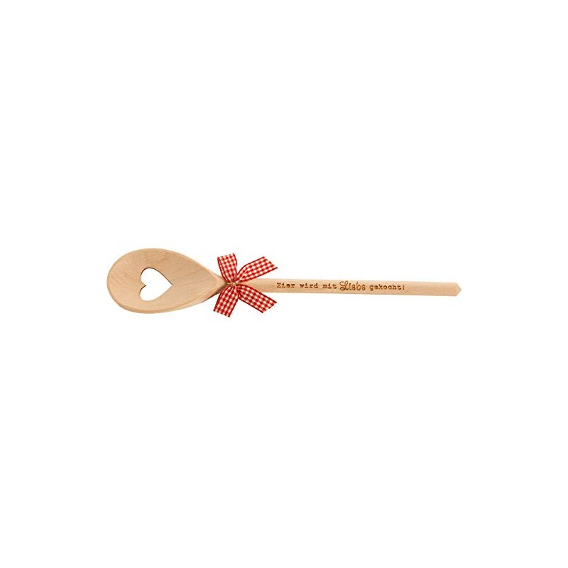 Spruchreif Wooden Cooking Spoon with Heart and Engraving "Hier wird