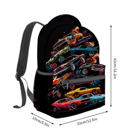 VANZEV Car Pattern Backpack Travel Backpacks Laptop Rucksack,School Bookbag for Women Kids Boys Girls,Muscle Cars Sports Back Pack Accessories Bags,Ideal Gifts for Work, Outdoor Adventures