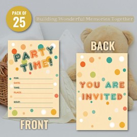 WENFLY Party Time Invitations for All Occasions, Banana Mania Polka Dots