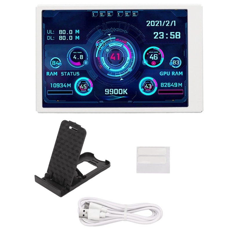 Computer Temp Monitor, 3.5in LCD Computer Temp Monitor, IPS Full