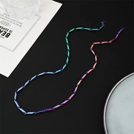 EUDAIMIA Stainless Steel Chain Necklace for Men Women Silver Rhombic Wheat Link 3mm Chains Fashion Jewelry Gift (24 inches, Color)