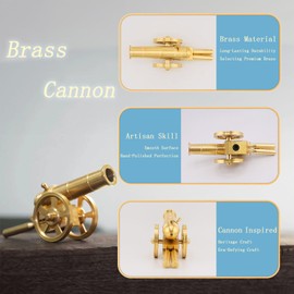 TIETHEKNOT Miniature Brass Napoleon Cannon Model Hand Polished Desk Jewellery Collectible