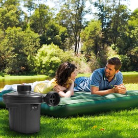 TBONEEY Bomba de Aire Eléctrico, Inflador Eléctrica Incluyendo 3 en 1 Deflación Automática y Bombeo Rápido adaptadores de Boquilla para Bolsas al Vacío, Colchón Hinchable, Juguetes Hinchable