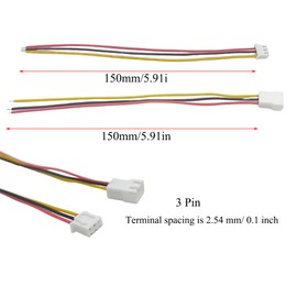 20 Pairs JST XH 2.54mm 3 Pin Male Female Connector Plug with 150MM Wire Cables for LED Strips, Lighting, Toys,PCB Control Boards