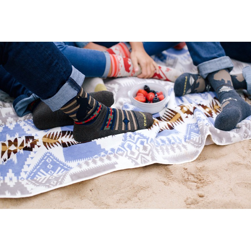 Pendleton Camp Crew Socks, Roaming Bison Charcoal, Large(9-12)