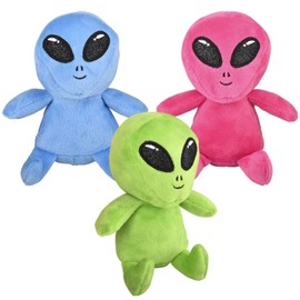 HAPPY DEALS ~ Plush Alien Stuffed Toys, 4.5 Inches, Assorted Colors, Party Favors (12 Pc Alien)