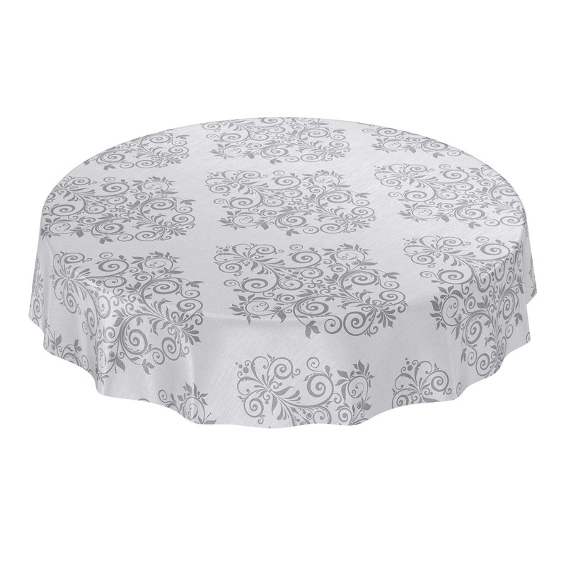 ANRO Wachstuchtischdecke Wachstuch Wachstischdecke Tischdecke abwaschbar Ranken Barock Arabeske Grau