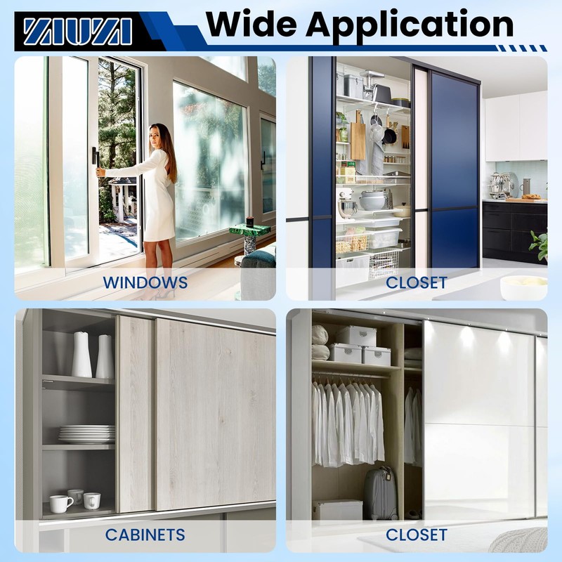 ZIUZI Cabinet Door Sliding Silent Plastic Roller Pulleys, Closet Sliding