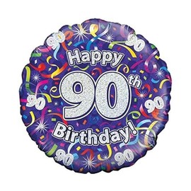 Oaktree UK Oaktree 18" 90th Birthday Streamers Holographic, Purple