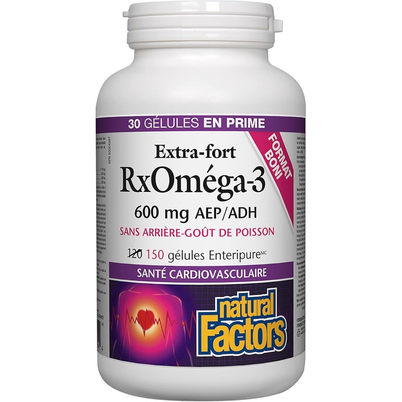 Natural Factors - RxOmega-3 Extra Strength 600mg, 150 Softgels