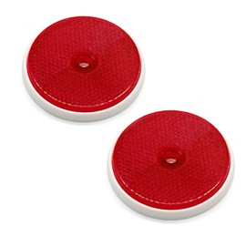 ETUKER 2 Pack Rear Reflector, Round Rear Reflectors Screw on Safety Reflective, Post Reflectors, Reflectors For Gate Posts for Caravan/Truck/Trailer/Boat/Motorcycle Fence Gate Posts(Red)