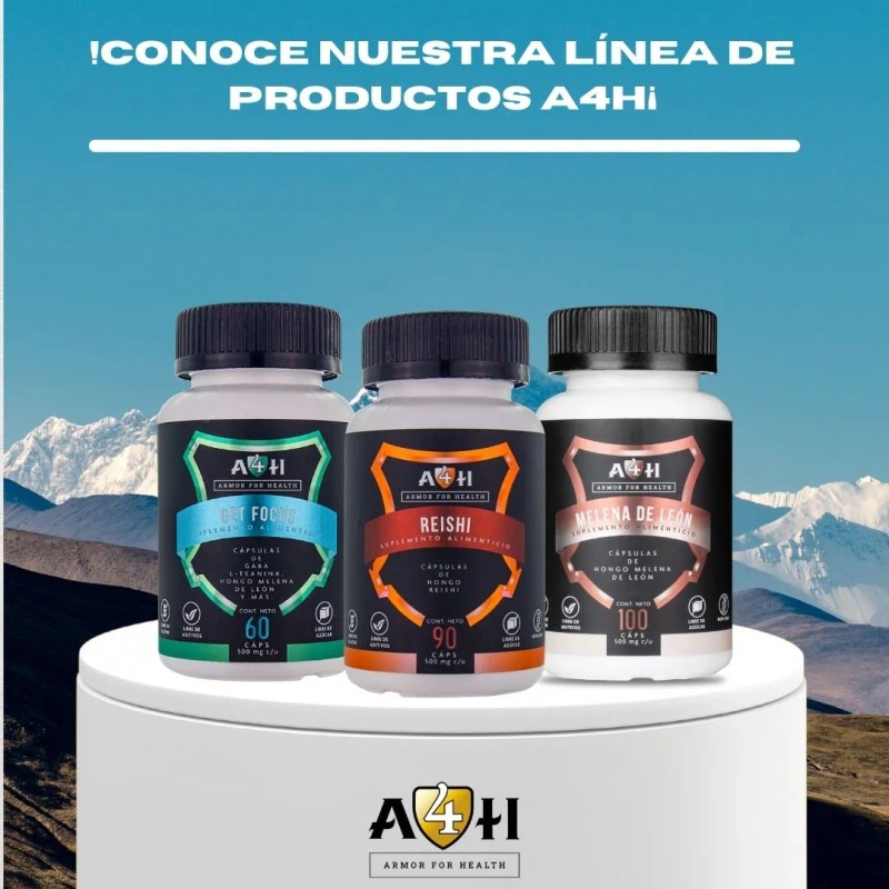 A4h Hongo Reishi 90 Cáps Antioxidante Antiinflamatorio Sabor Sin Sabor