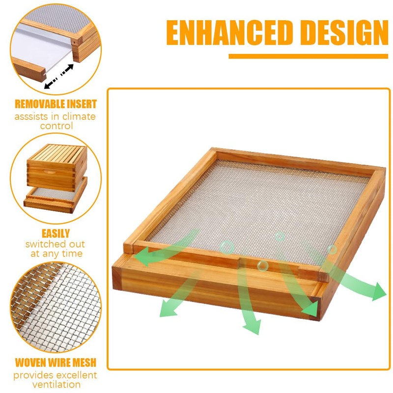 MayBee 8 Frame Screened Bottom Board Beehive Dipped in 100%