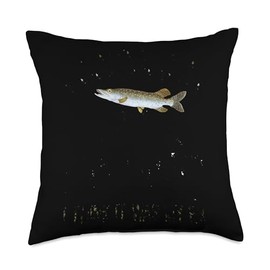 Snook Fishing Rod and Reel Combo Lure Snook Fisherman Throw Pillow