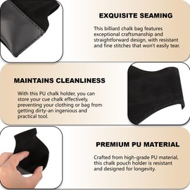 Billiard Chalk Holder, Pouch Pool Cue PU Leather Chalk Holder with Clip Portable Snooker Billiards Chalk Bag Portable Billiard Pool Cue Chalk Pouch