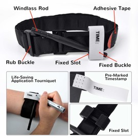 Pauzle 2 Pack Tourniquets, Quick Release One-Handed Operated Military Tactical Tourniquet Combat Application Strap for Military Outdoor Sports