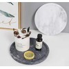 Moreast Genuine Black Marble Round Tray, High End Decorative Tray