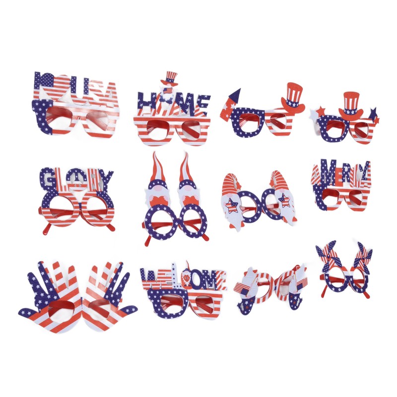 12pcs American Independence Day Glasses American Flag Holiday Glasses for