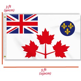 3×5 FT Canada Army Battle Flag(1939–1944), Large 100D Former Canadian Millitary Battle Outdoor Banner,Old White Army Doube Side Printing Decor For Patio Garden With Brass Gromment