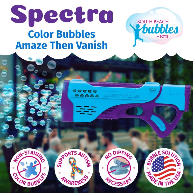 South Beach Bubbles Spectra Color Bubble Blaster Light Up Bubble
