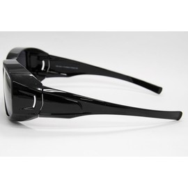 Captain Stag CSO-004-1 Men's Driving Sunglasses, Polarized Sunglasses, UV Protection, Lightweight, Sports Sunglasses, Fishing, Golf, Driving, Black, Over Glasses